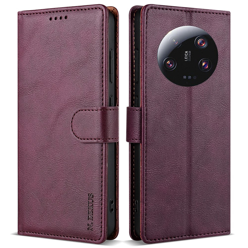 N.BEKUS CSJ-001 For Xiaomi 13 Ultra Case Wallet Card Slots Leather Phone Cover