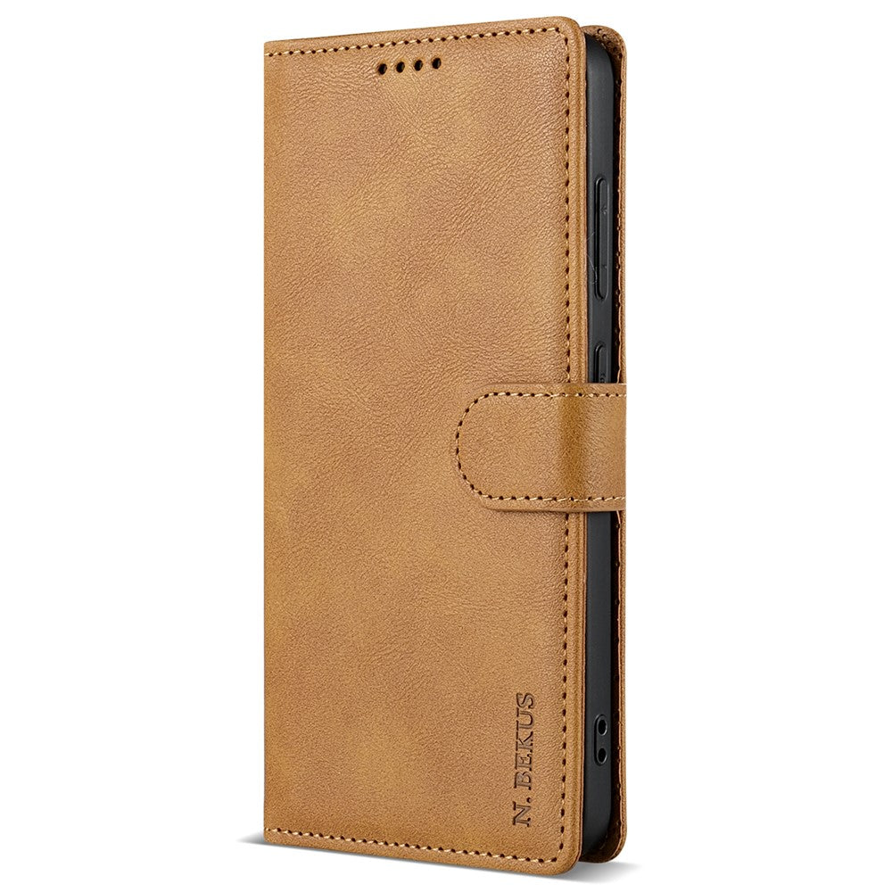 N.BEKUS CSJ-001 For Xiaomi 13T / 13T Pro Wallet Phone Case Solid Color Leather Flip Cover