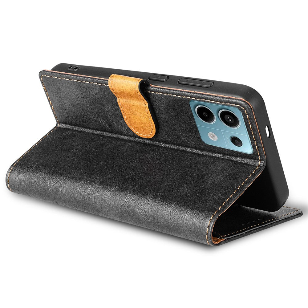 N.BEKUS CSJ-001 For Xiaomi Redmi Note 13 5G Case Solid Color Wallet Leather Phone Cover