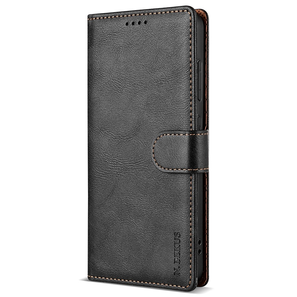 N.BEKUS CSJ-001 For Xiaomi Redmi Note 13 5G Case Solid Color Wallet Leather Phone Cover