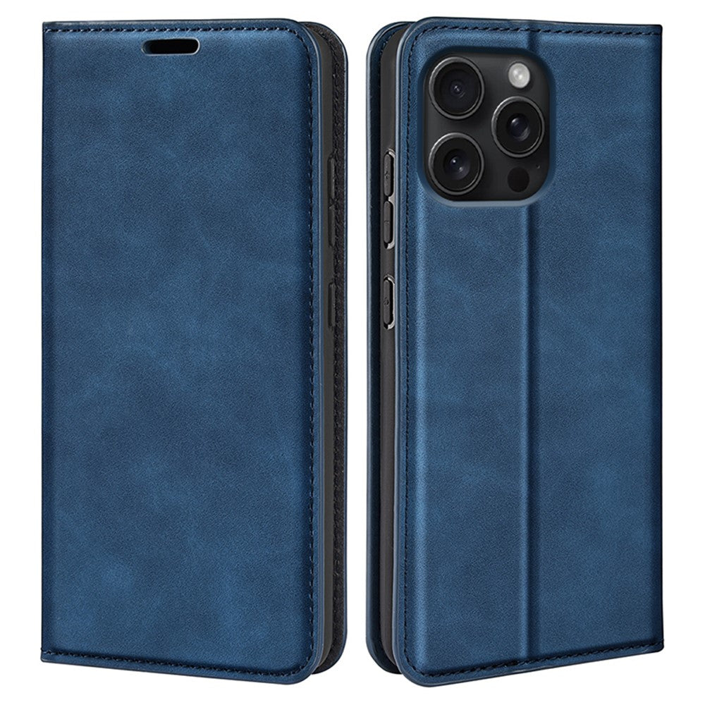 Til iPhone 16 Pro Cover PU-læderpung Folio Flip Telefoncover