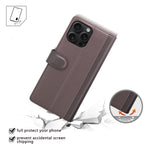 For iPhone 16 Pro Max Case Genuine Split Leather Phone Cover with Wallet Stand