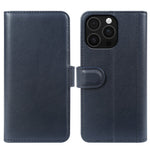 For iPhone 16 Pro Max Case Genuine Split Leather Phone Cover with Wallet Stand