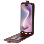 For iPhone 16 Case Card Slots Vertical Flip PU Leather Phone Cover