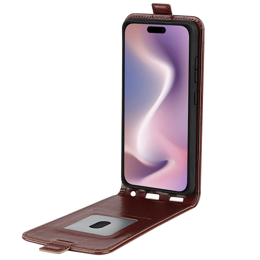 For iPhone 16 Case Card Slots Vertical Flip PU Leather Phone Cover