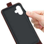 For iPhone 16 Case Card Slots Vertical Flip PU Leather Phone Cover