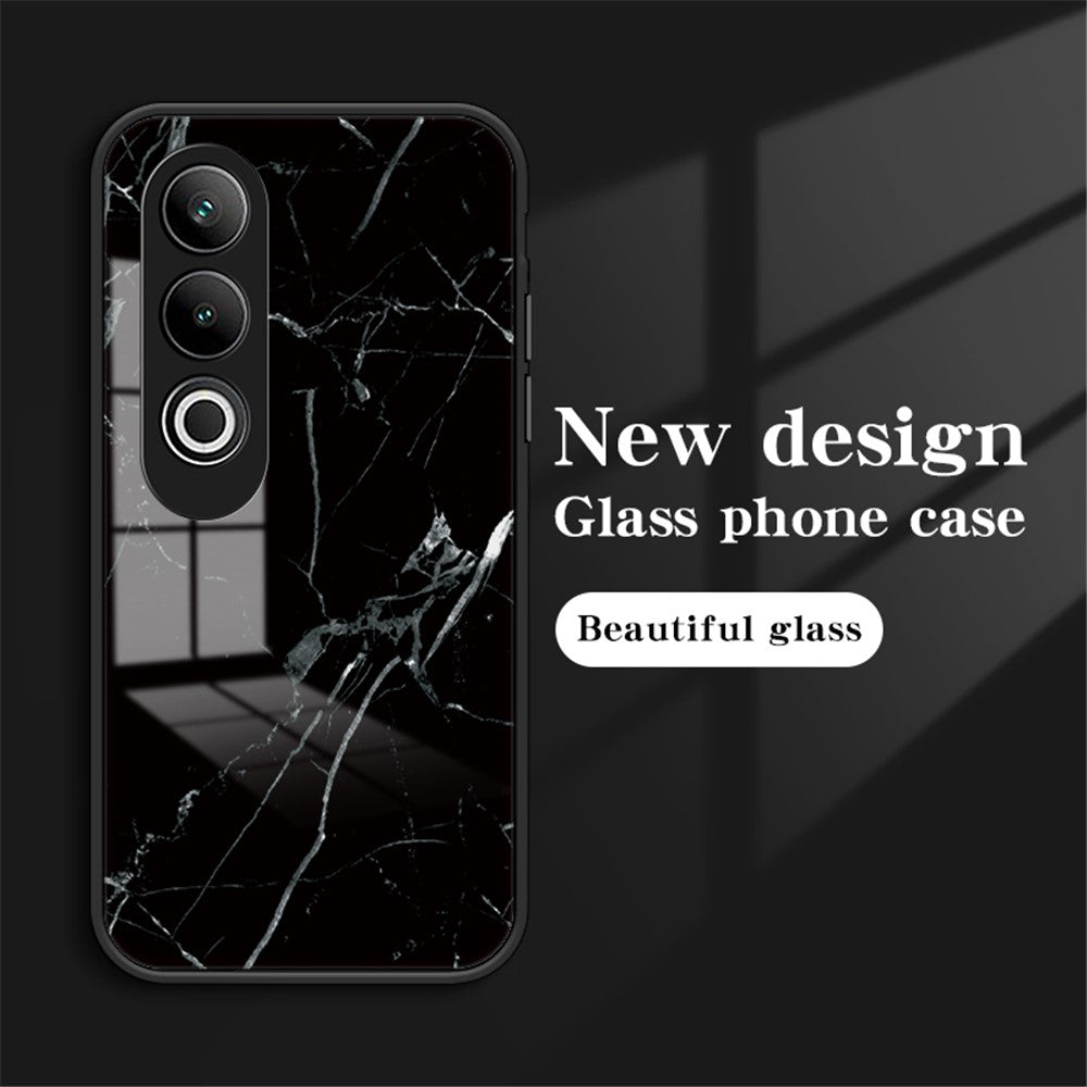 For OnePlus Nord CE4 5G Tempered Glass Case Marble Pattern Protective Phone Cover
