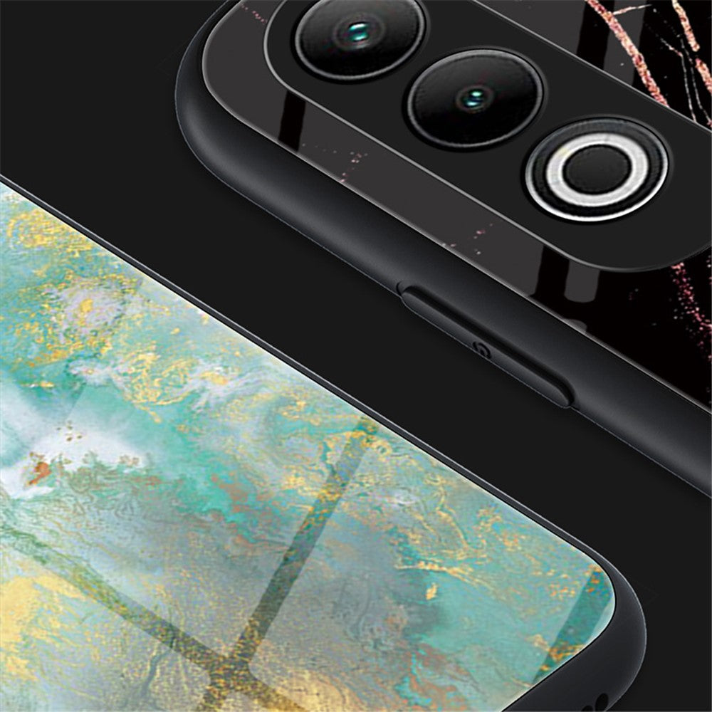 For OnePlus Nord CE4 5G Tempered Glass Case Marble Pattern Protective Phone Cover