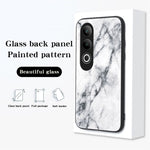 For OnePlus Nord CE4 5G Tempered Glass Case Marble Pattern Protective Phone Cover
