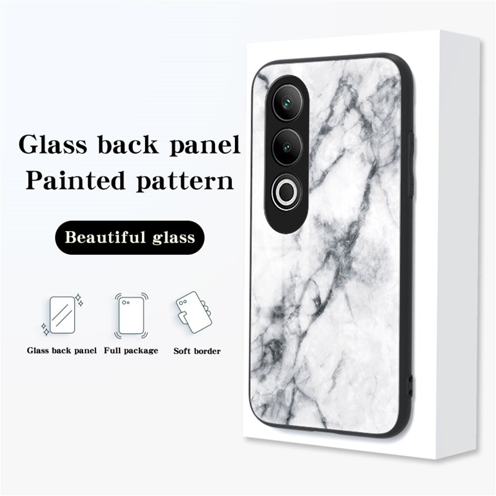 For OnePlus Nord CE4 5G Tempered Glass Case Marble Pattern Protective Phone Cover
