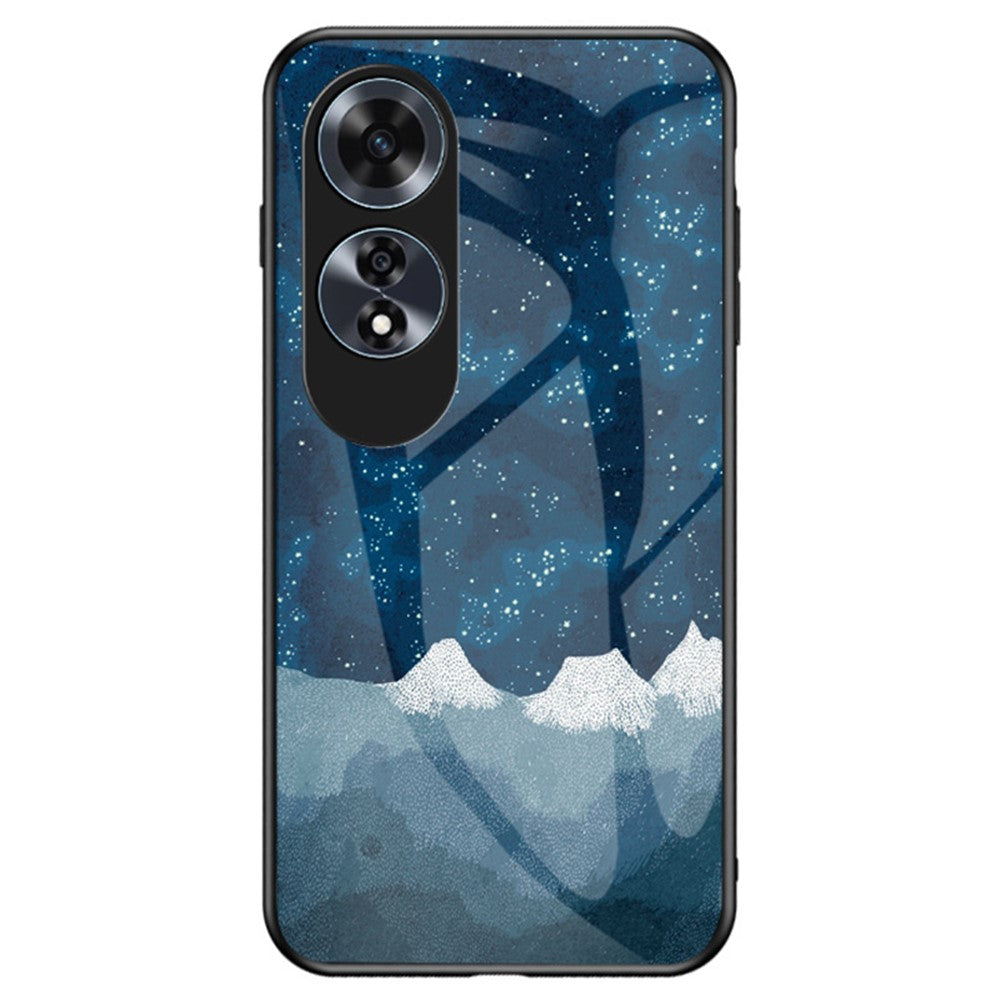 For Oppo A60 4G Case Tempered Glass Back Cover Pretty Starry Sky Pattern Design