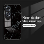 For Oppo A60 4G Case TPU Frame Tempered Glass+PC Back Cover Marble Pattern