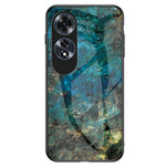 For Oppo A60 4G Case TPU Frame Tempered Glass+PC Back Cover Marble Pattern
