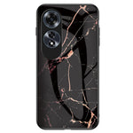 For Oppo A60 4G Case TPU Frame Tempered Glass+PC Back Cover Marble Pattern