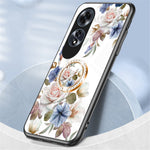 For Oppo A60 4G Case Patterned Tempered Glas Phone Cover with Ring Kickstand