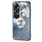 For Oppo A60 4G Case Patterned Tempered Glas Phone Cover with Ring Kickstand