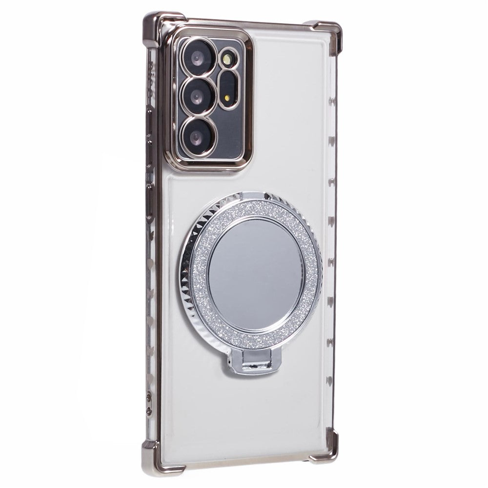 For Samsung Galaxy Note20 Ultra / Note20 Ultra 5G Case Electroplating TPU Cover with Kickstand Mirror