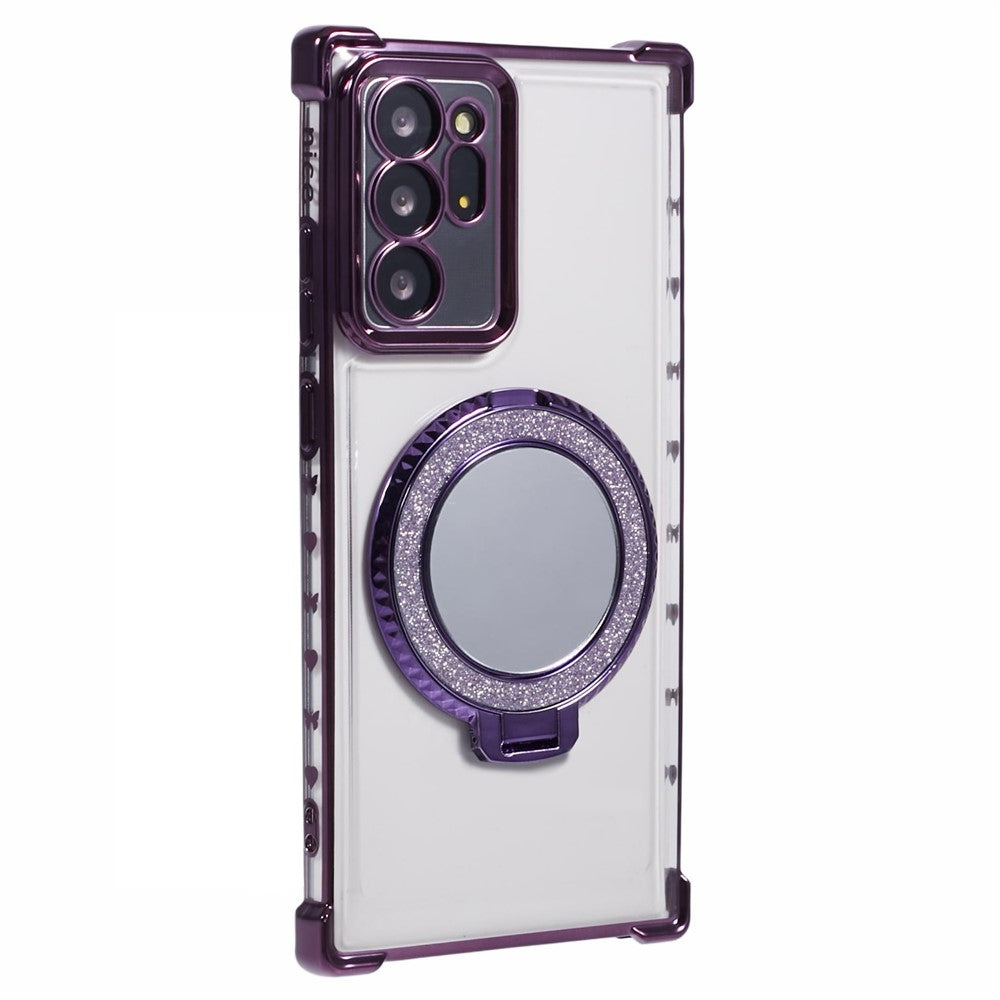 For Samsung Galaxy Note20 Ultra / Note20 Ultra 5G Case Electroplating TPU Cover with Kickstand Mirror