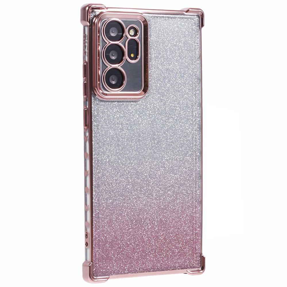 Til Samsung Galaxy Note20 Ultra / Note20 Ultra 5G Cover TPU Gradient Glitter Telefoncover Kærlighedshjerte Ramme