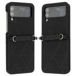 For Samsung Galaxy Z Flip4 5G Leather Case with Hand Strap Wallet Stand Phone Cover