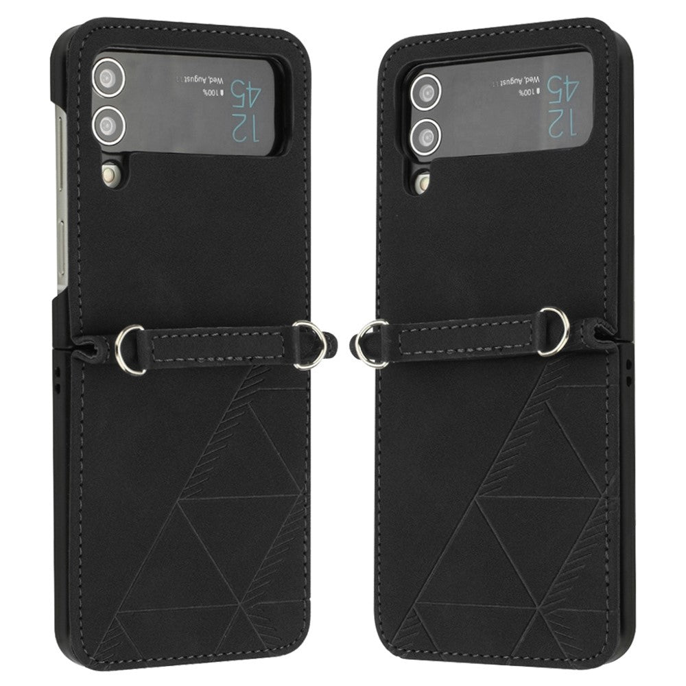 For Samsung Galaxy Z Flip4 5G Leather Case with Hand Strap Wallet Stand Phone Cover
