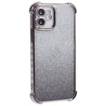 For iPhone 12 Case Electroplating Glitter Soft TPU Phone Cover Side Heart Pattern