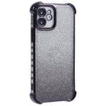 For iPhone 12 Case Electroplating Glitter Soft TPU Phone Cover Side Heart Pattern