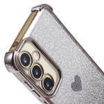For Samsung Galaxy S23 FE Case Gradient Glitter Heart Electroplating TPU Phone Cover