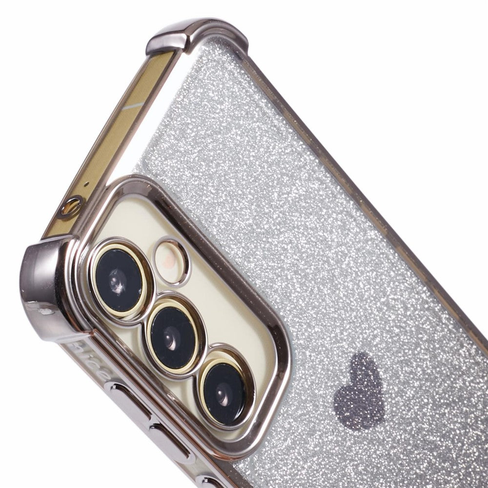 For Samsung Galaxy S23 FE Case Gradient Glitter Heart Electroplating TPU Phone Cover