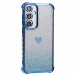 For Samsung Galaxy S23 FE Case Gradient Glitter Heart Electroplating TPU Phone Cover