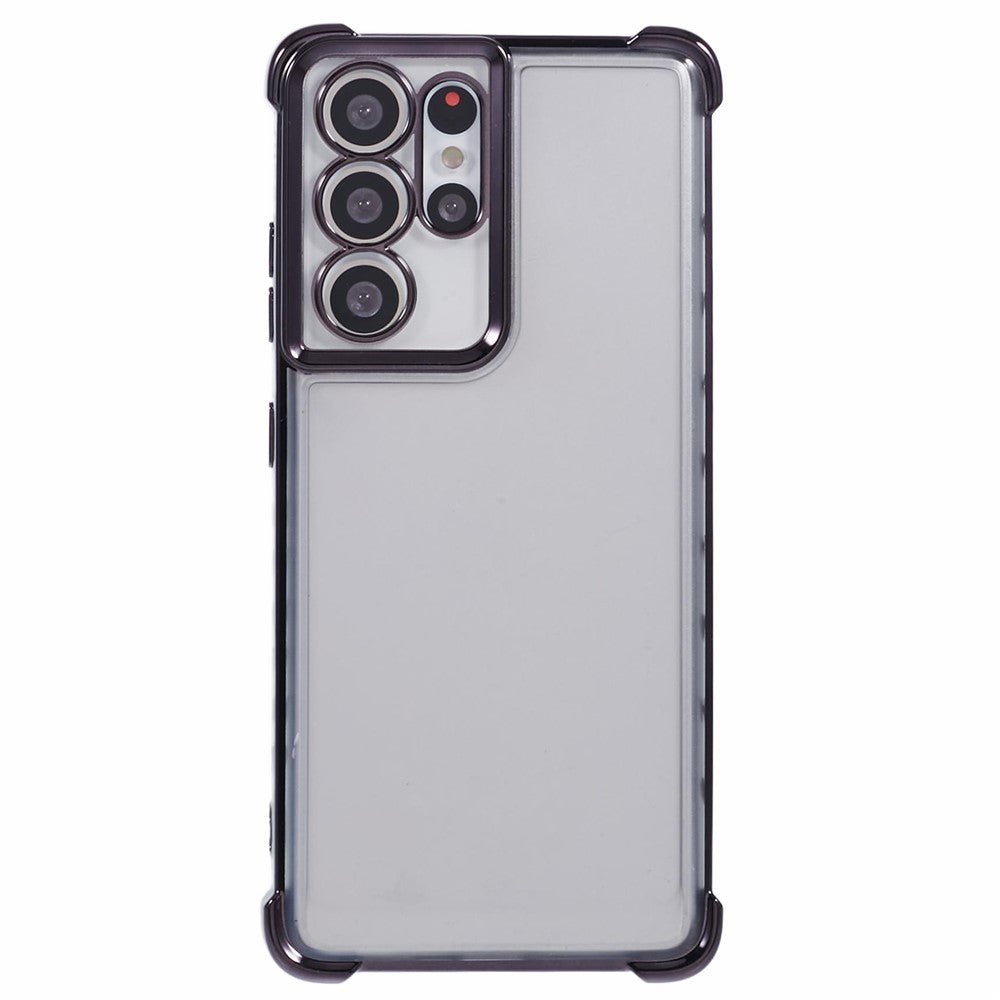 For Samsung Galaxy S21 Ultra 5G Clear Case TPU Back Phone Cover Electroplating Love Heart