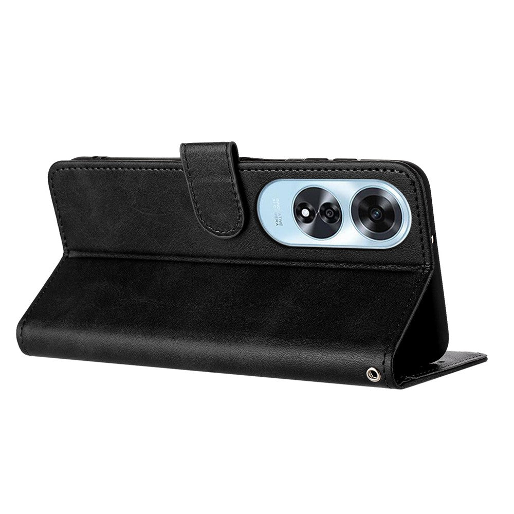 For Oppo A60 4G Cell Phone Case PU Leather Wallet Stand Flip Phone Cover