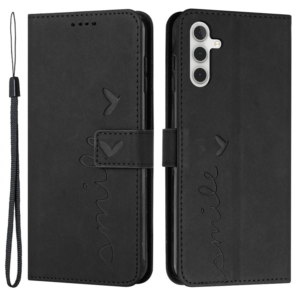 For Samsung Galaxy M55 5G / C55 5G / F55 5G Phone Case Love Heart Imprinted Skin-Touch PU Leather Shell