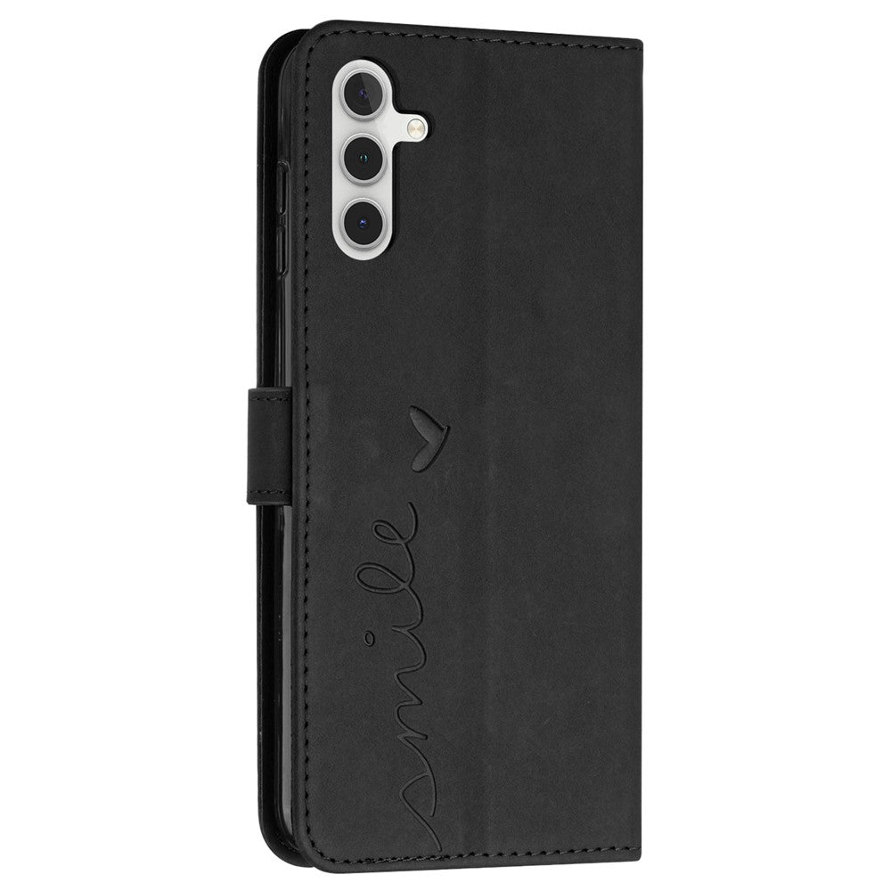 For Samsung Galaxy M55 5G / C55 5G / F55 5G Phone Case Love Heart Imprinted Skin-Touch PU Leather Shell