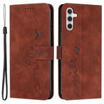 For Samsung Galaxy M55 5G / C55 5G / F55 5G Phone Case Love Heart Imprinted Skin-Touch PU Leather Shell