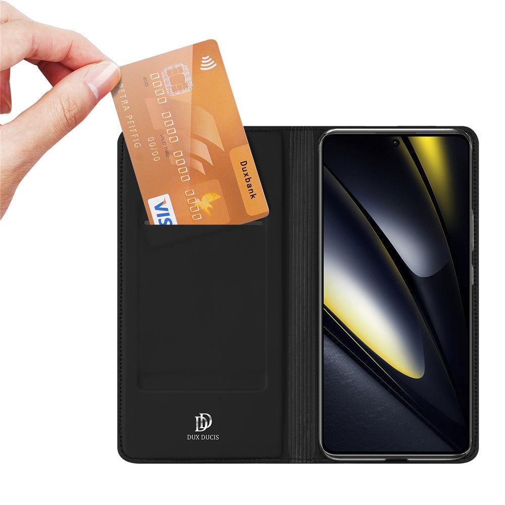 DUX DUCIS Skin Pro-serien för Xiaomi Redmi Turbo 3 5G / Poco F6 5G-skal i PU-läder, fällbart mobilfodral