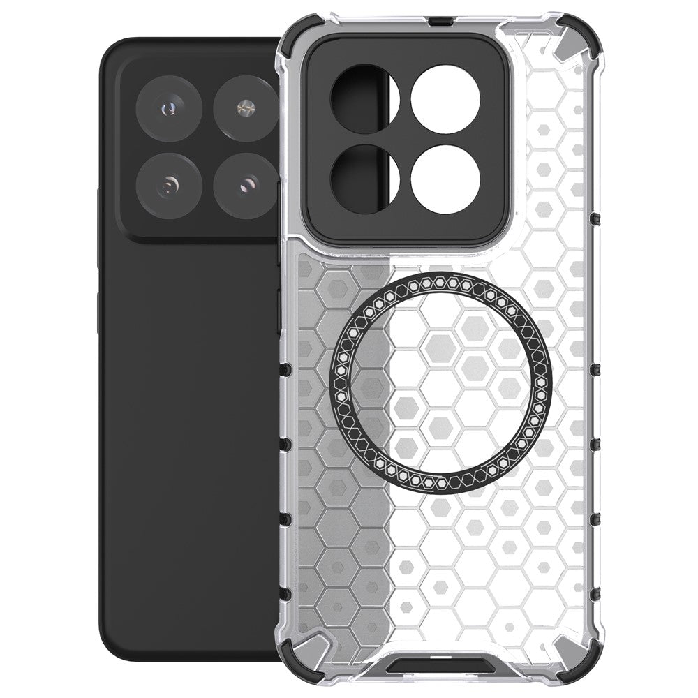 For Xiaomi 14 Pro Magnetic Case Honeycomb TPU+PC Phone Cover with Reinforced Corners