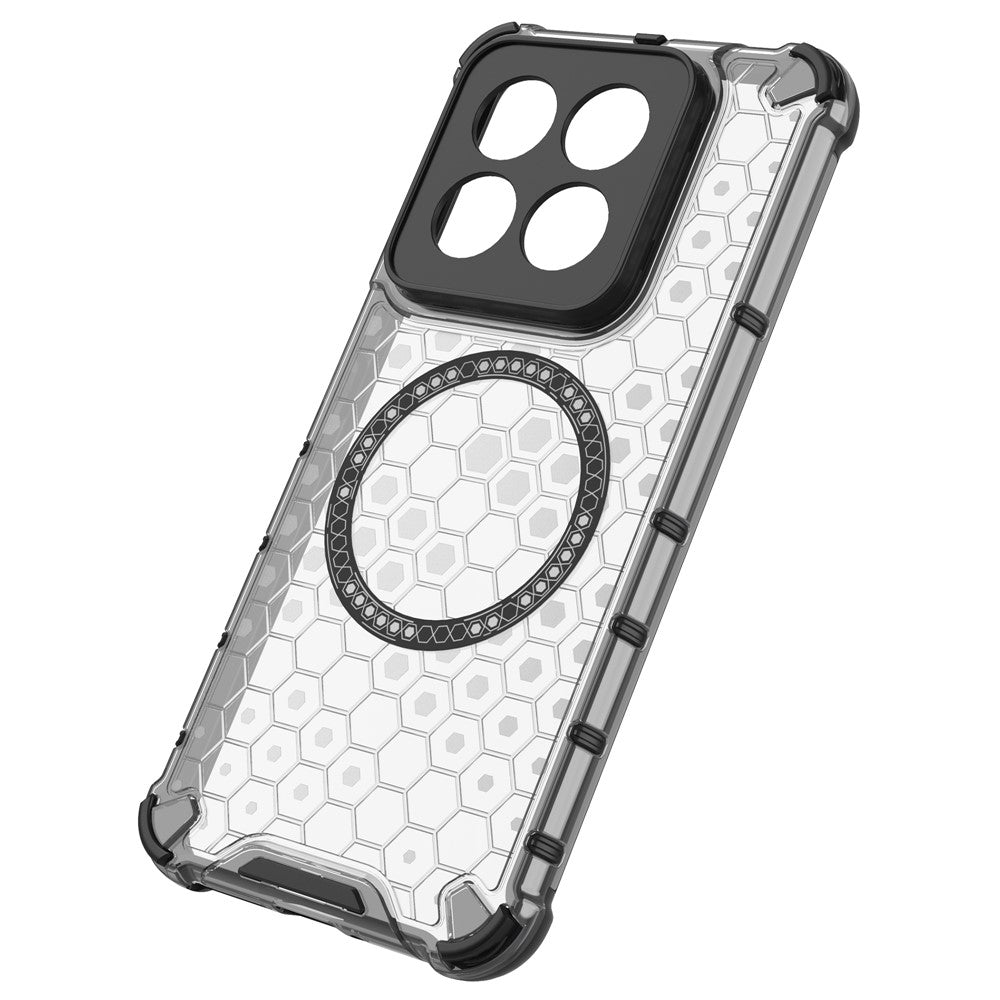 For Xiaomi 14 Pro Magnetic Case Honeycomb TPU+PC Phone Cover with Reinforced Corners