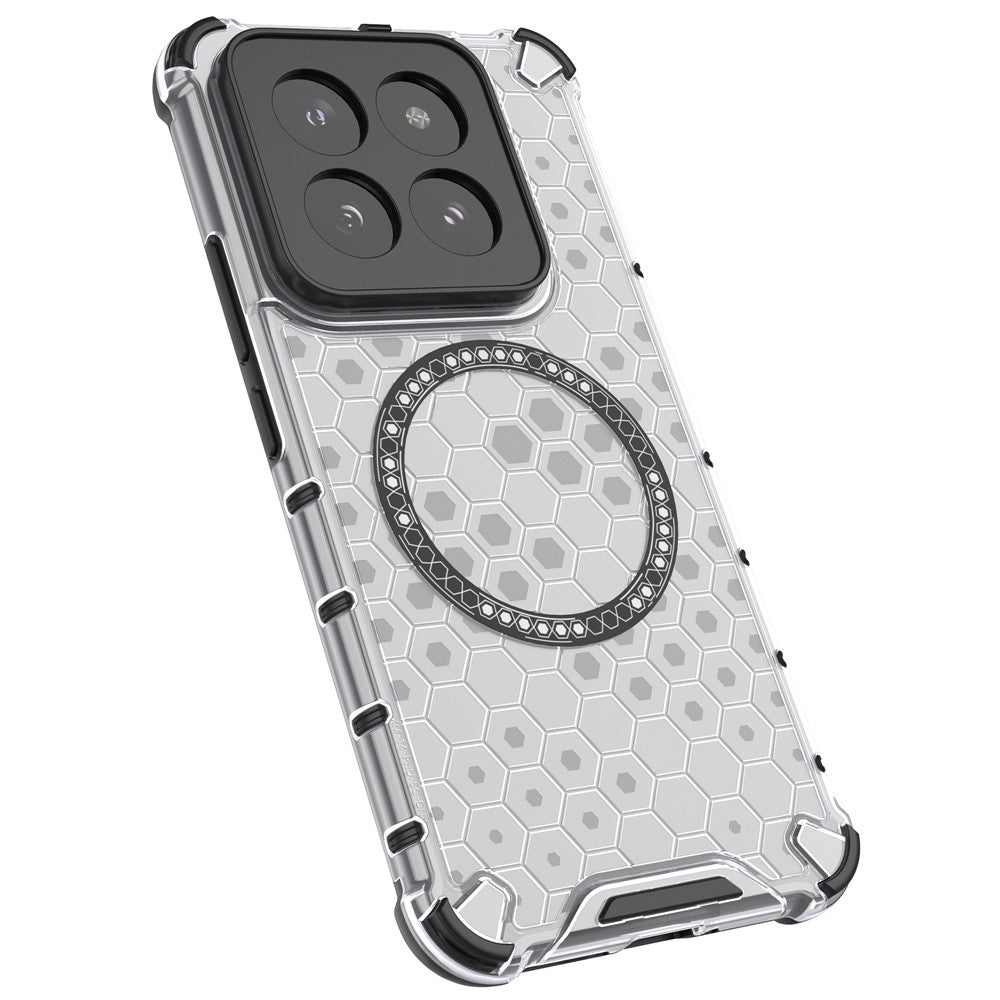 For Xiaomi 14 Pro Magnetic Case Honeycomb TPU+PC Phone Cover with Reinforced Corners
