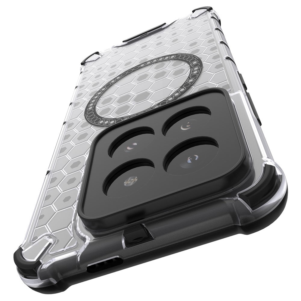 For Xiaomi 14 Pro Magnetic Case Honeycomb TPU+PC Phone Cover with Reinforced Corners