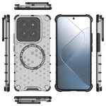 For Xiaomi 14 Pro Magnetic Case Honeycomb TPU+PC Phone Cover with Reinforced Corners