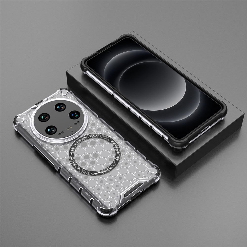For Xiaomi 14 Ultra Magnetic Case Honeycomb Reinforced Corners TPU+PC Phone Cover