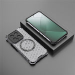 For Xiaomi 14 Magnetic Case Translucent Honeycomb TPU+PC Phone Cover