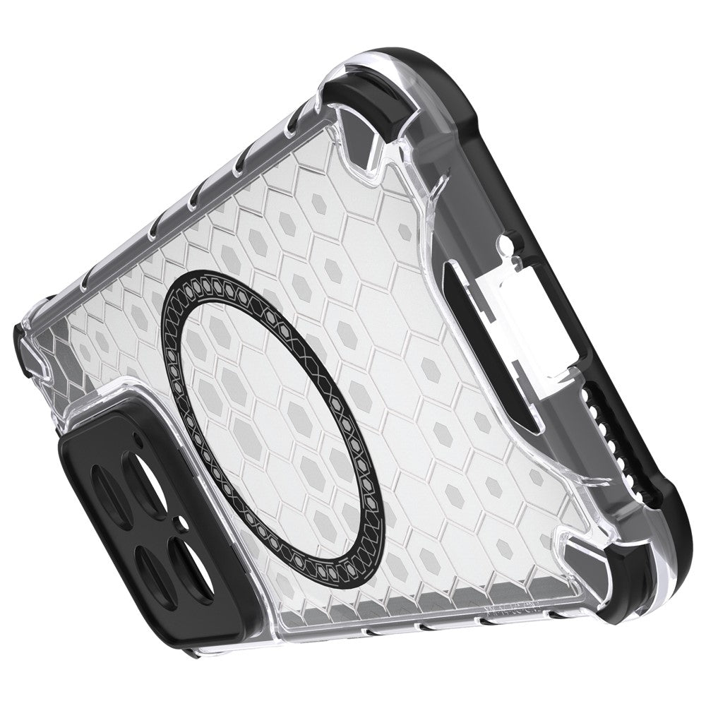 For Xiaomi 14 Magnetic Case Translucent Honeycomb TPU+PC Phone Cover