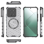For Xiaomi 14 Magnetic Case Translucent Honeycomb TPU+PC Phone Cover