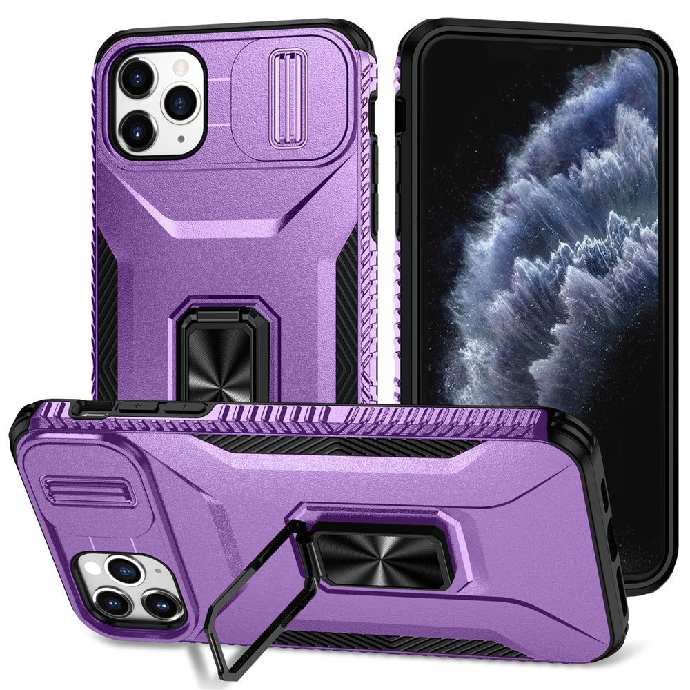 iPhone 11 Pro Max-skal TPU+PC-linsskyddande mobilskal med ringstativ