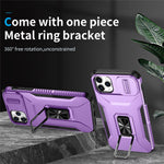 Til iPhone 11 Pro Max cover TPU+PC Linsebeskyttelse Telefoncover med Ring Kickstand