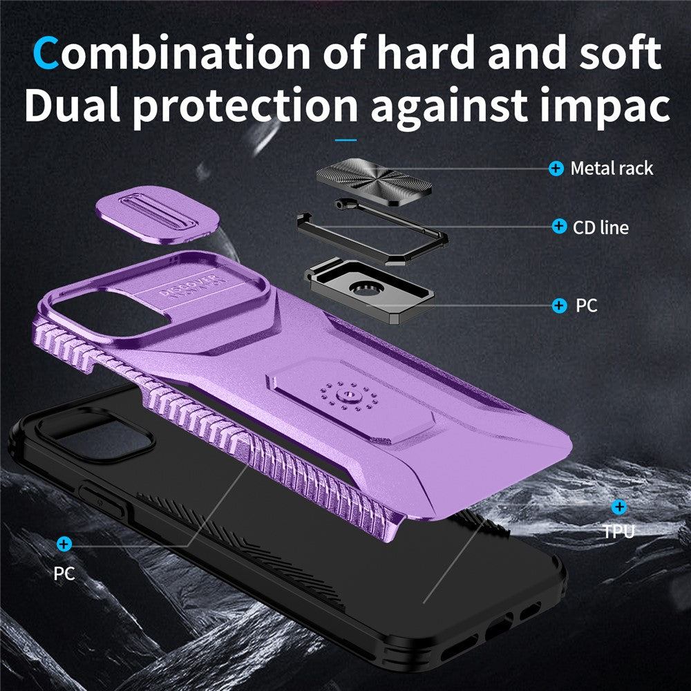 Til iPhone 11 Pro Max cover TPU+PC Linsebeskyttelse Telefoncover med Ring Kickstand