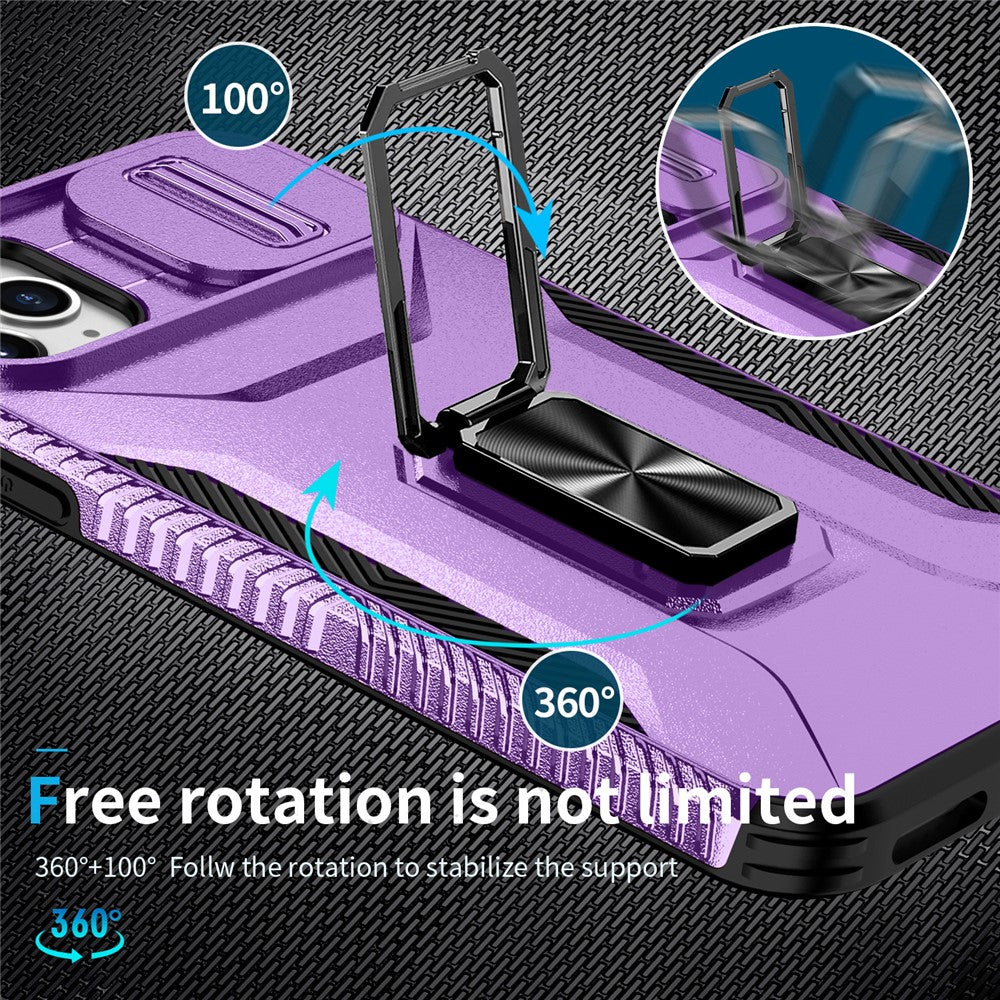 Til iPhone 11 Pro Max cover TPU+PC Linsebeskyttelse Telefoncover med Ring Kickstand