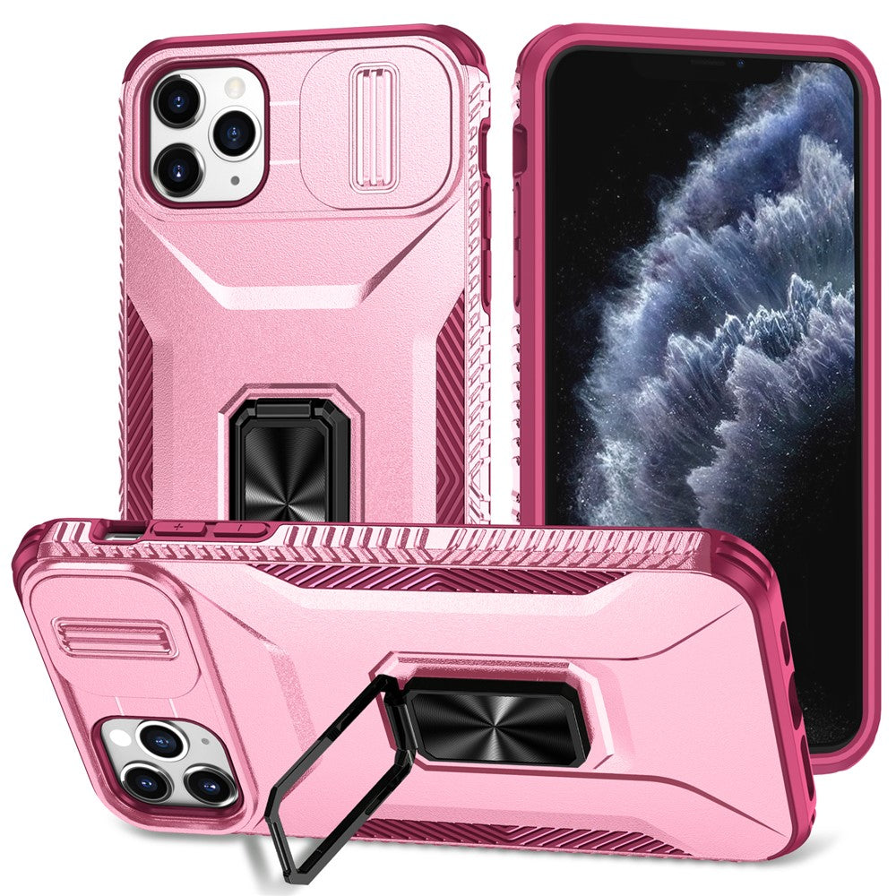 Til iPhone 11 Pro Max cover TPU+PC Linsebeskyttelse Telefoncover med Ring Kickstand